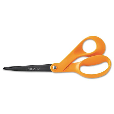 FISKARS Our Finest Scissors, 8" Long, 3.1" Cut Length, Orange Offset Handle 199970-1007